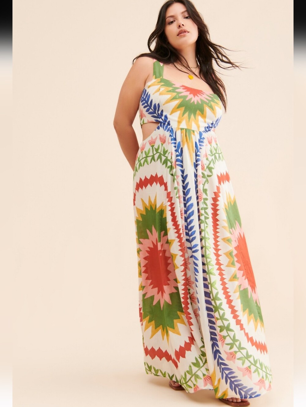 Anthropologie Joao Incerti Artist Collab Bandeau Cutout Maxi Dress size Large